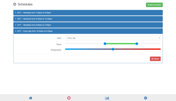 HeaterReader Desktop App - Schedule