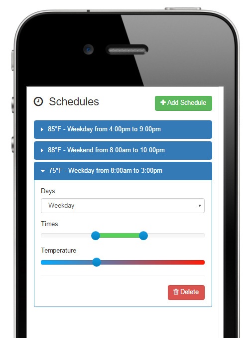 HeaterReader Swimming Pool App - Scheduling